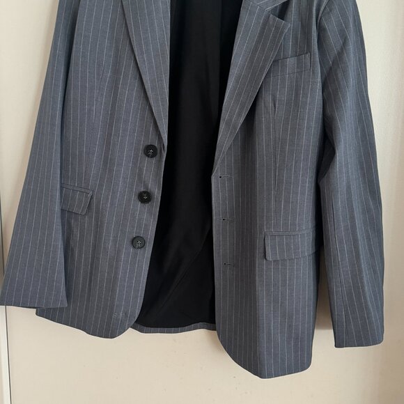 Worthington Gray Pinstripe Stretch Career Blazer Charcoal Like New Jason Bolden - Picture 1 of 4